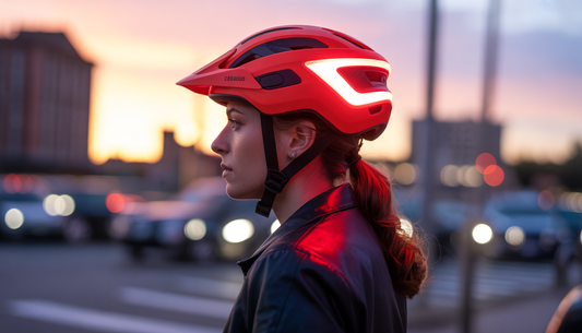 casco bici con luce LED