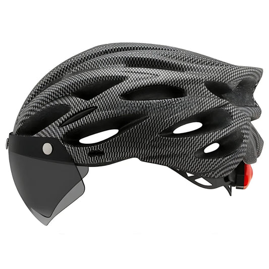Cyclonix IT - Casco da bici con visiera rimovibile e LED – CycloGuard™ (grigio)