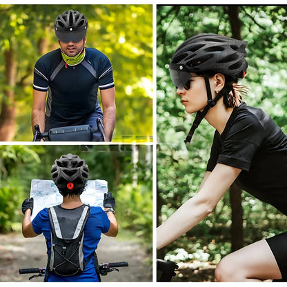 Cyclonix IT - Casco da bici con visiera rimovibile e LED – CycloGuard™ (grigio)