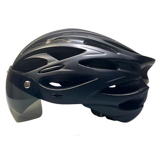 Cyclonix IT - Casco da bici con visiera rimovibile e LED – CycloGuard™ (nero)