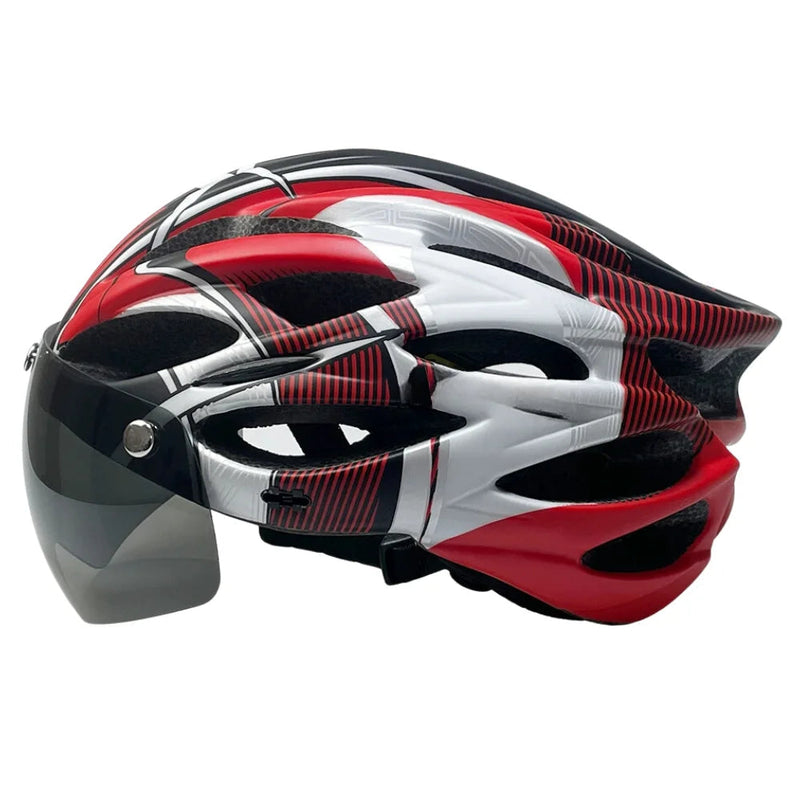 Cyclonix IT - Casco da bici con visiera rimovibile e LED – CycloGuard™ (rosso)