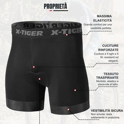 Cyclonix IT - Intimo da ciclismo con imbottitura in gel 5D – RideGuard™