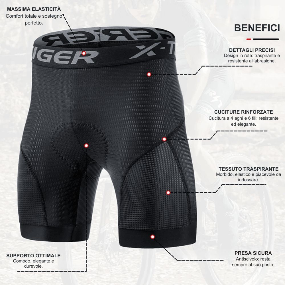 Cyclonix IT - Intimo da ciclismo con imbottitura in gel 5D – VeloShield™