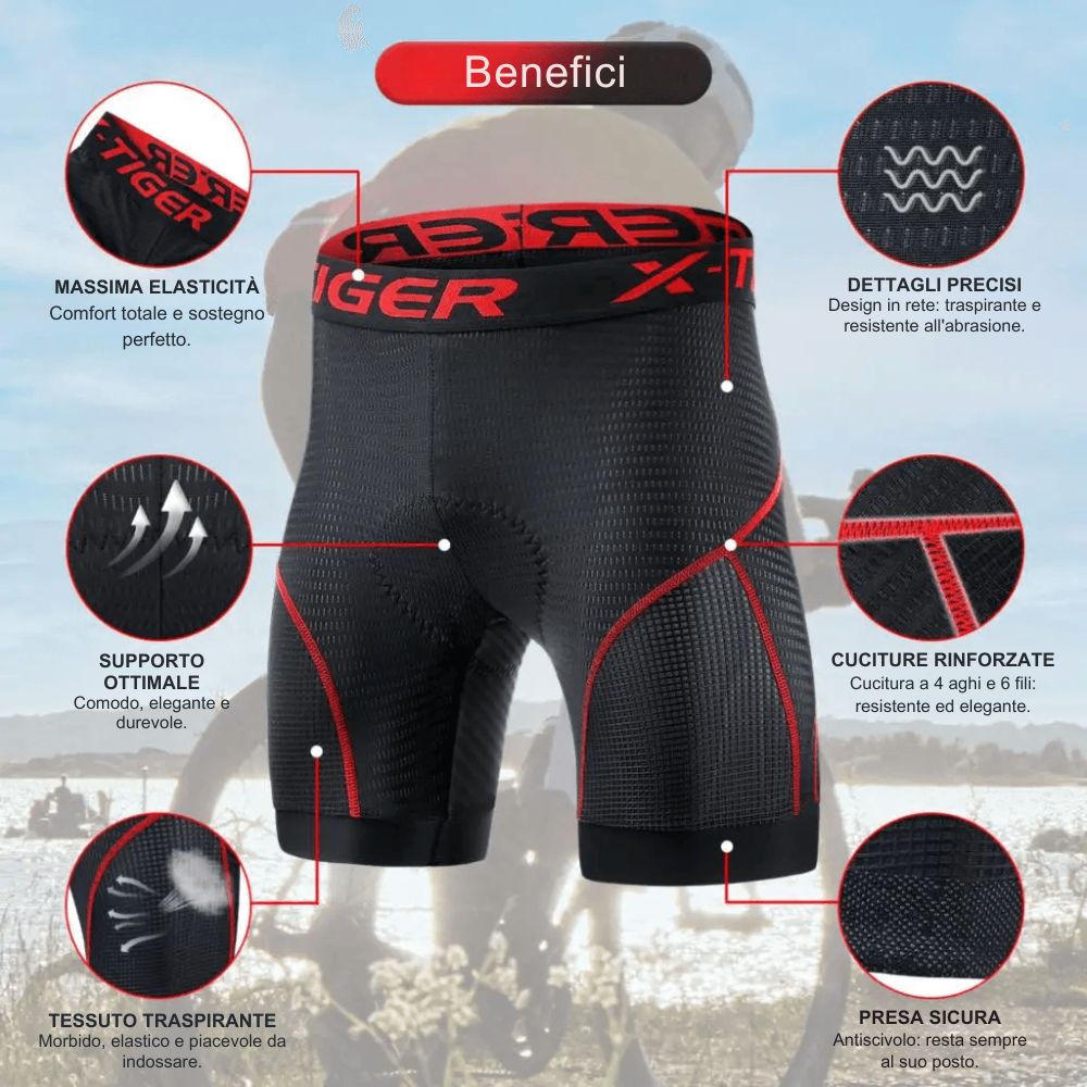 Cyclonix IT - Intimo da ciclismo con imbottitura in gel 5D – VeloShield™